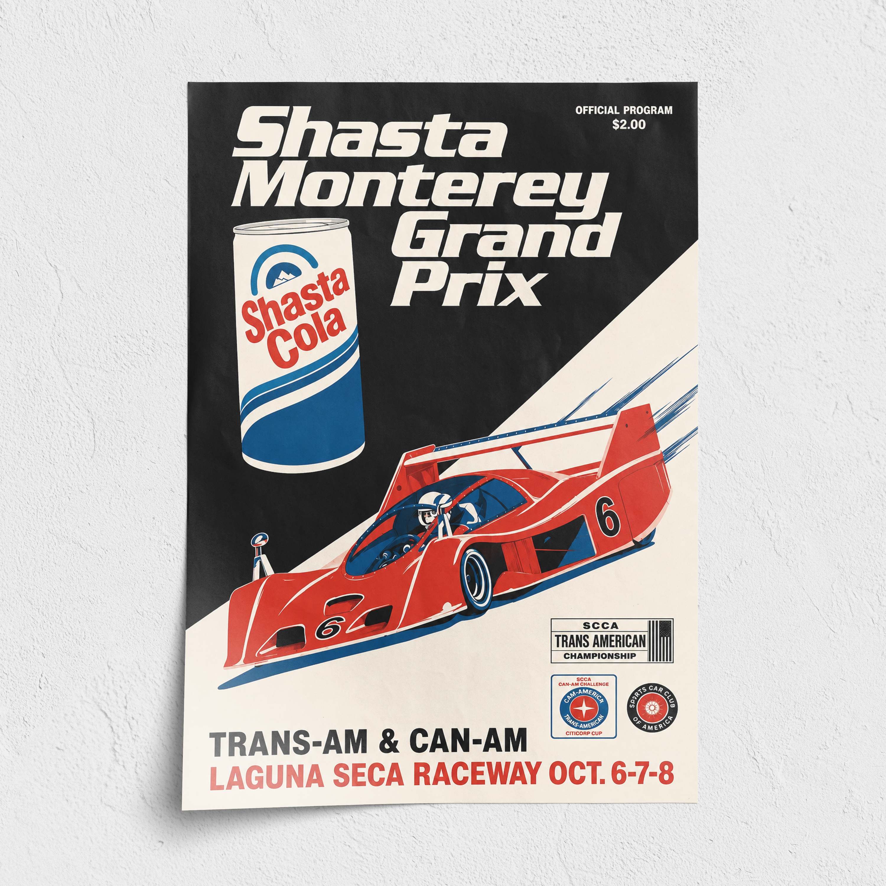 1978 Shasta Monterey Grand Prix Trans-Am & Can-Am Poster – 24 × 36