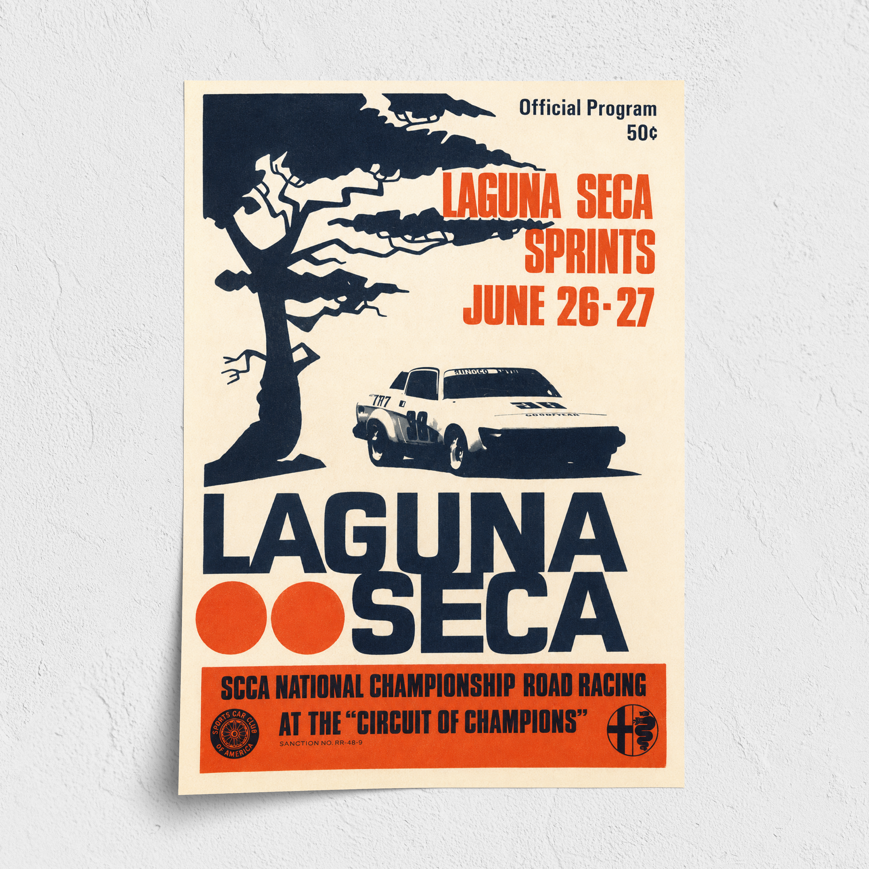 Laguna Seca Sprints Vintage Racing Poster – 24 × 36