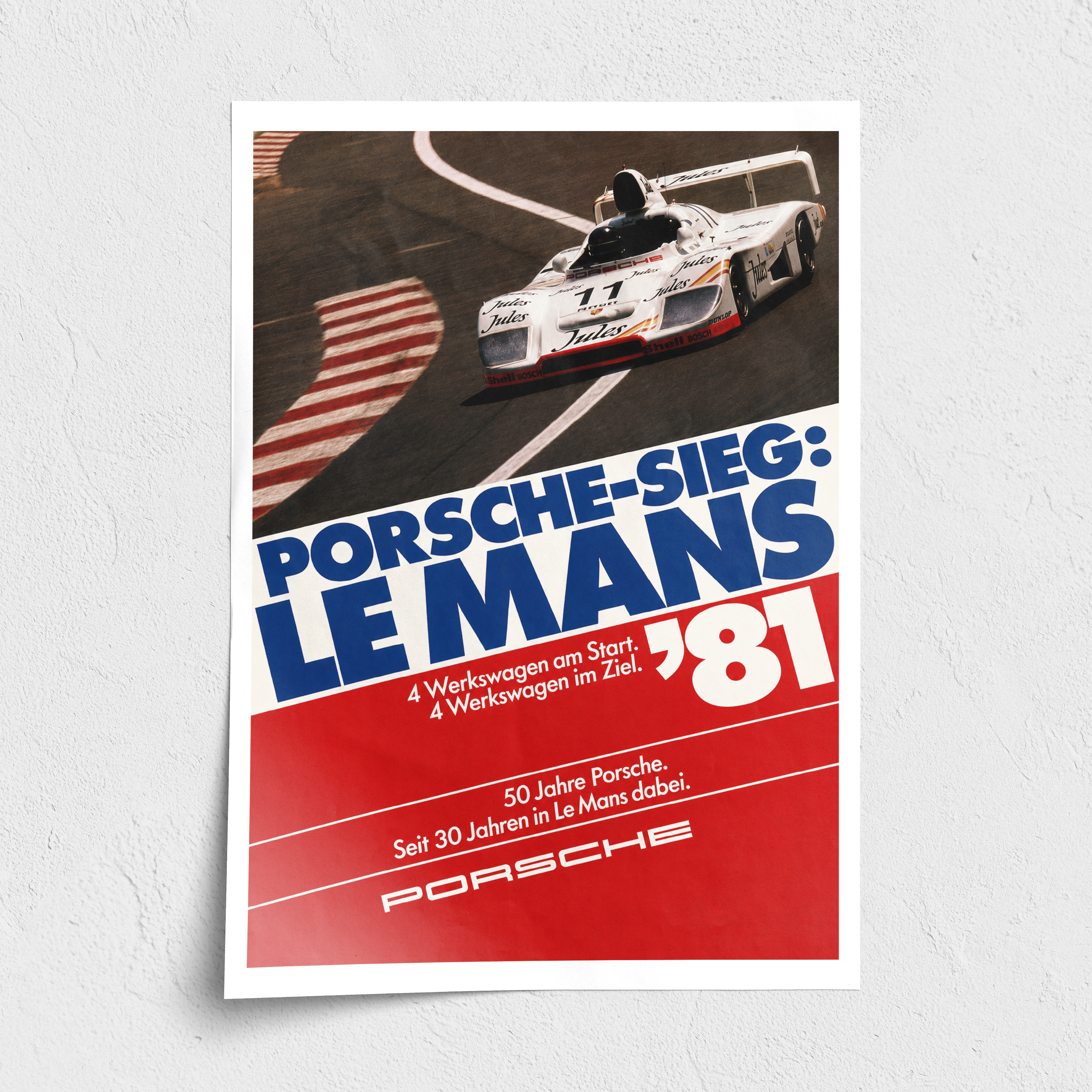 Porsche 936 Le Mans 1981 Victory Poster – 24 × 36